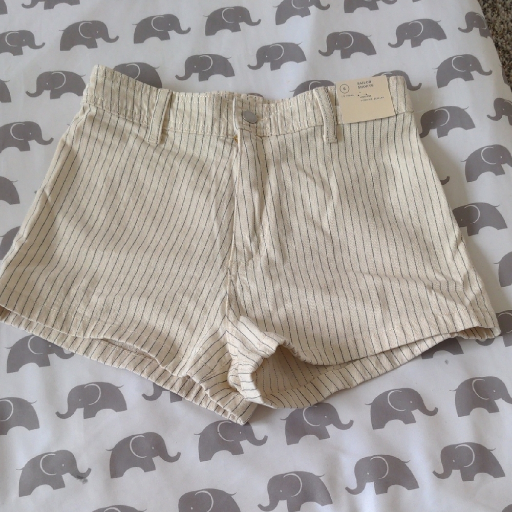 Bundle 3 Items For $15. Striped Cream Shorts